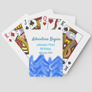 Aqua blue Adventure begint 1e verjaardag berg d Pokerkaarten