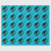 Aqua Blue Afstuderen Cadeaupapier (Vlak)