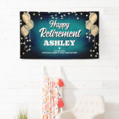 Aqua Blue and Gold Happy Retirement Spandoek (Insitu)