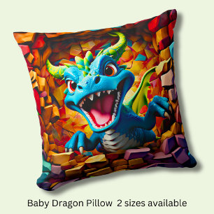 Aqua Blue Baby Dragon doorbreken Kussen