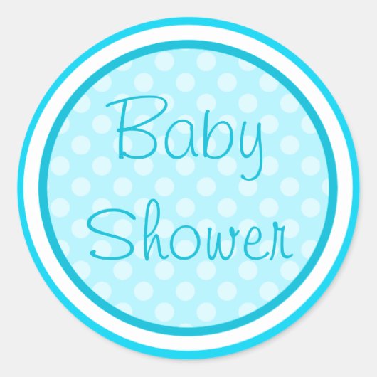 Aqua Blue Baby shower Stickers (Voorkant)