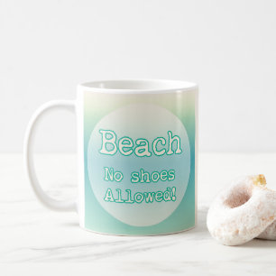 Aqua Blue Beach Lovers Quote Minimalist Typografie Koffiemok