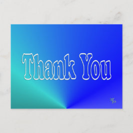 Aqua-Blue Bedankt -blanco Briefkaart