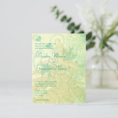 Aqua Blue Birds & Swirls Wedding Invitations (Debout devant)