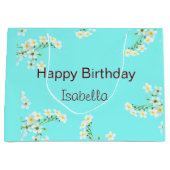 Aqua Blue Birthday Groot Cadeauzakje (Voorkant)