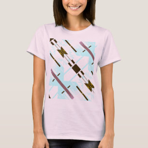 Aqua Blue Black Diagonal Arrow Southwest geïnspire T-shirt