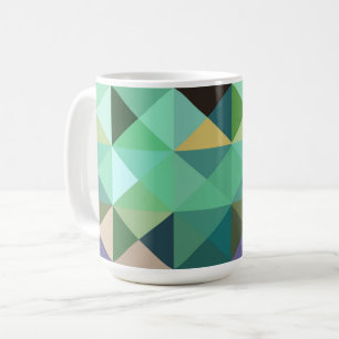 Aqua Blue Blauwgroen Abstracte Geo Style Mok Cup