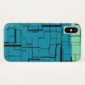 Aqua Blue Blauwgroen Green Modern Pattern Case-Mate iPhone Case (Achterkant (horizontaal))