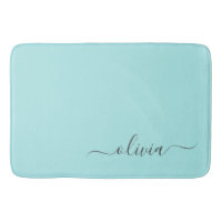 Aqua Blue Blauwgroen modern script meisjesmonogram