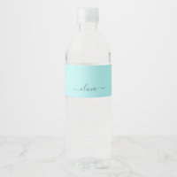 Aqua Blue Blauwgroen modern script meisjesmonogram