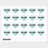Aqua Blue, Brown, White Damask Wedding Sticker (Vel)