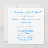 Aqua blue bruiloft verloving kaart (Achterkant)