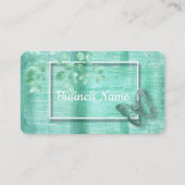 Aqua Blue Brushed Metal Visitekaartje (Voorkant)