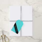 Aqua Blue Cadeaulabel (Met Touw)