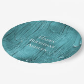 Aqua Blue Cake Frosting Verjaardag Papieren Bordje (Gekanteld)