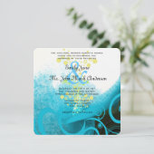 Aqua Blue Calla Lily Fleur mariage Invitations (Debout devant)
