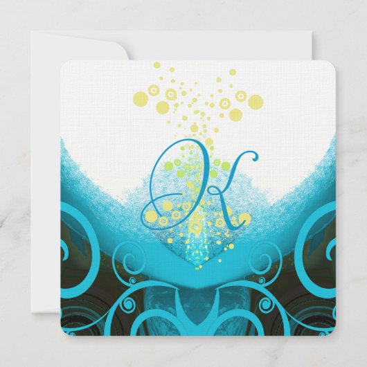 Aqua Blue Calla Lily Fleur mariage Invitations (Dos)