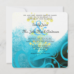 Aqua Blue Calla Lily Fleur mariage Invitations