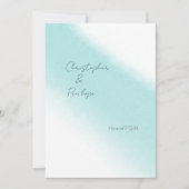 Aqua Blue Calligraphy Waterverf Save the Date Kaart (Voorkant)