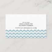 Aqua Blue Chevron Pattern Boutique Visitekaartje (Achterkant)