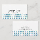 Aqua Blue Chevron Pattern Boutique Visitekaartje (Voorkant / Achterkant)
