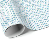 Aqua Blue Chevron Pattern Cadeaupapier (Rol Hoek)