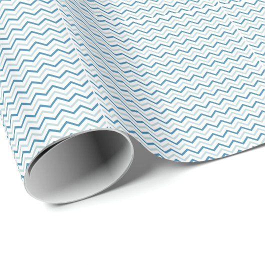 Aqua Blue Chevron Pattern Cadeaupapier (Rol Hoek)
