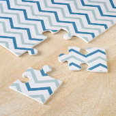 Aqua Blue Chevron Pattern Legpuzzel (Zijkant)