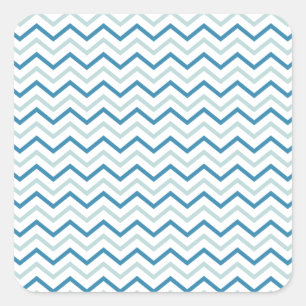 Aqua Blue Chevron Pattern Vierkante Sticker