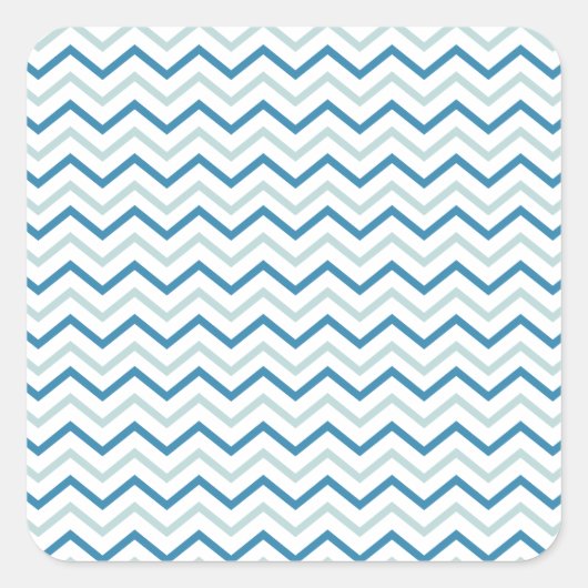 Aqua Blue Chevron Pattern Vierkante Sticker (Voorkant)