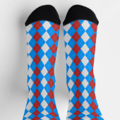 AQUA BLUE & CHRISTMAS RED Argyle Pattern-Sokken Sokken (Top)