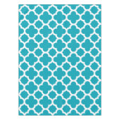 Aqua Blue Classic Quatrefoil Tablecloth Tafelkleed (Voorkant)