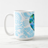 Aqua Blue Coeur Abstrait Coupe Vintage de Mug (Gauche)