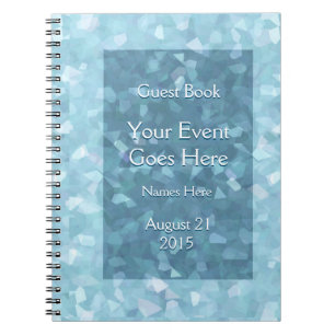 Aqua Blue Crystal Guest Book Notitieboek