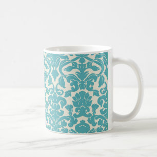 Aqua blue damask mok
