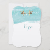 Aqua Blue Destination Beach Starfish Wedding Kaart (Achterkant)