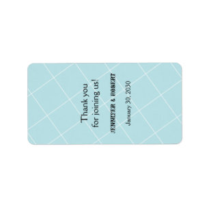 Aqua Blue Diamond Bruiloft Lip Balm Label