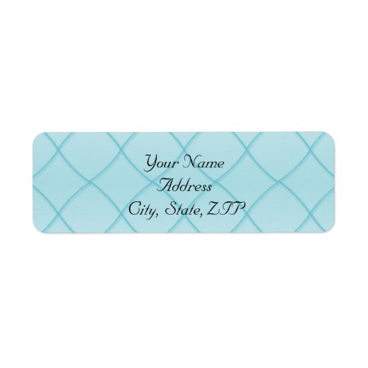 Aqua Blue Diamond Patroon Etiket (Voorkant)