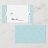 Aqua Blue Diamond Scallop Wedding Place Cards Plaatskaartje (Voorkant / Achterkant)