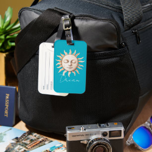 Aqua Blue droom Siciliaanse zon Bagagelabel