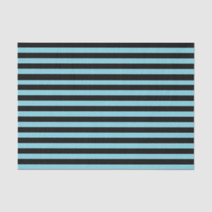 Aqua Blue en Black Striped Tissue Paper Tissuepapier