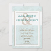 Aqua Blue en Brown Leaves Wedding Invitation Kaart (Voorkant)
