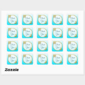 Aqua Blue en Gold Nautical Hartelijk dank Stickers (Vel)