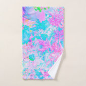 Aqua Blue en Hot Pink Hydrangea Landschap Bad Handdoek (Handdoek)