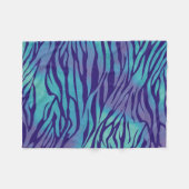 Aqua Blue en Paarse Zebra Stripes Fleece Deken (Voorkant (Horizontaal))