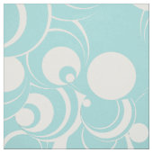 Aqua Blue en White Circles Abstracte stof (Swatch)