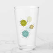 Aqua Blue en Yellow Atomic Mid Century Glas (Achterkant)