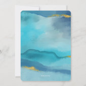 Aqua Blue et or Ocean Bridal Douche invitation (Dos)