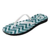 Aqua Blue Faux Glitter Monogram Teenslippers (Schuin)