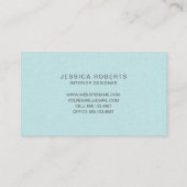 Aqua Blue Faux Linen Stripes Pattern Elegant Visitekaartje (Achterkant)